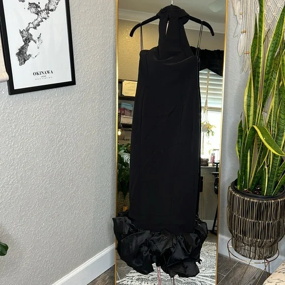 House of CB 'Juniper' Black Peplum Midi NWT - Picture 10 of 11